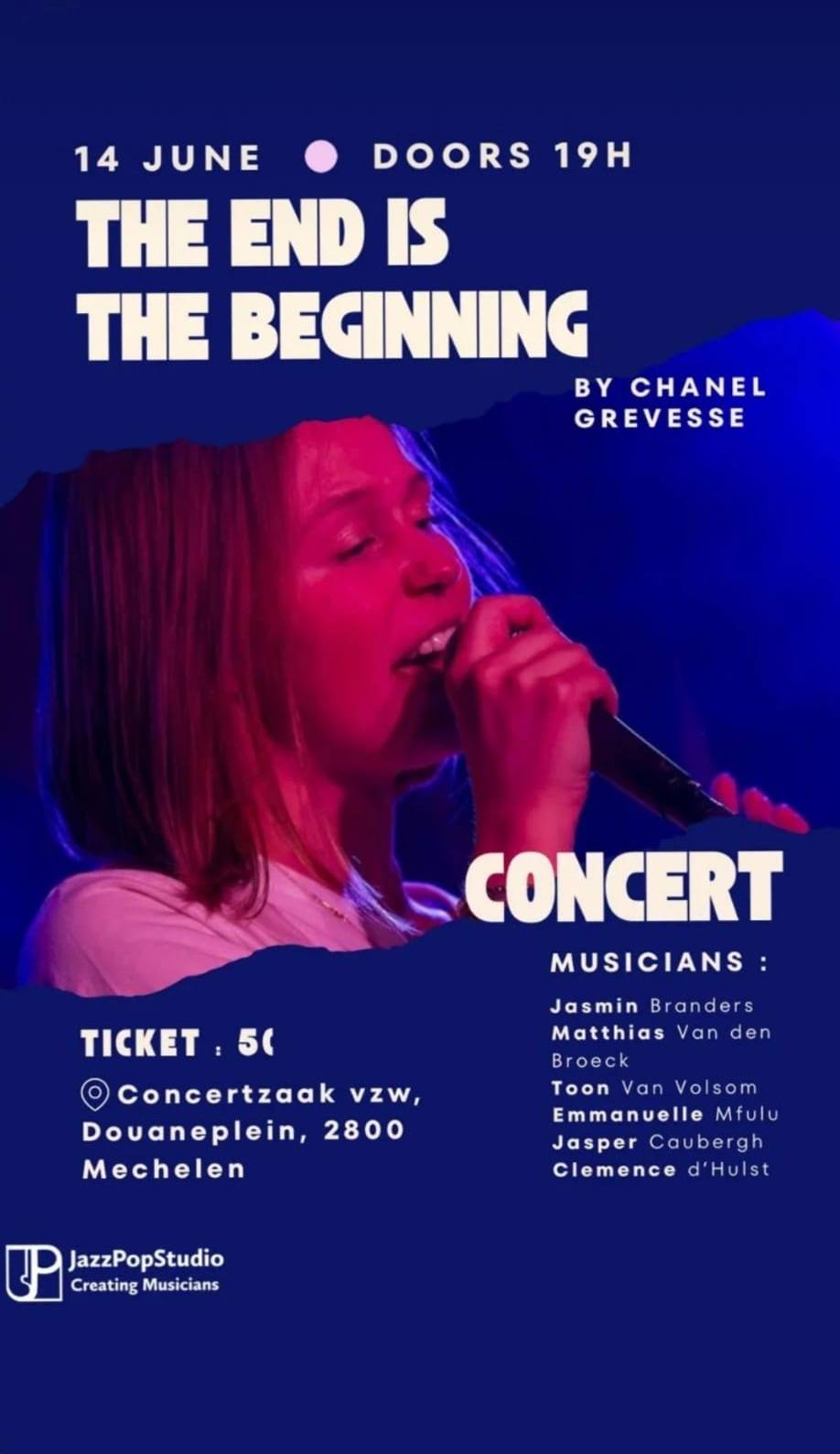 Poster for the final concert of Chanel Grevesse