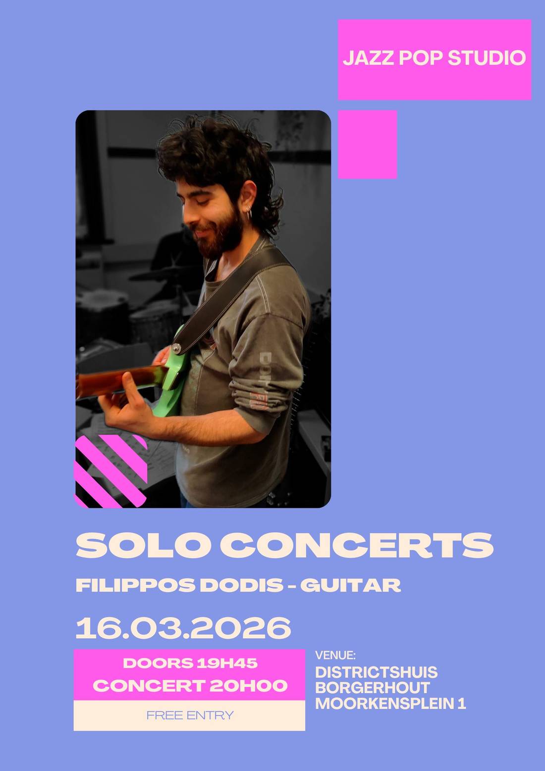 Poster for the soloconcert of Filippos Dodis