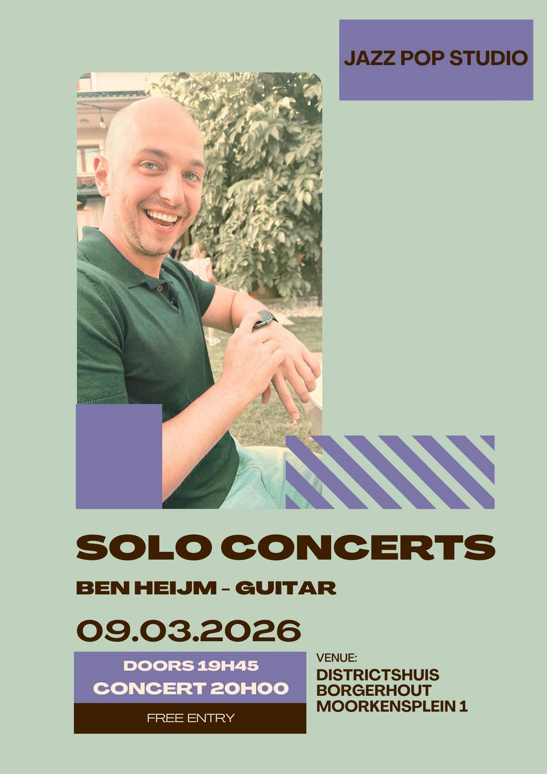 Poster for the soloconcert of Ben Heijm