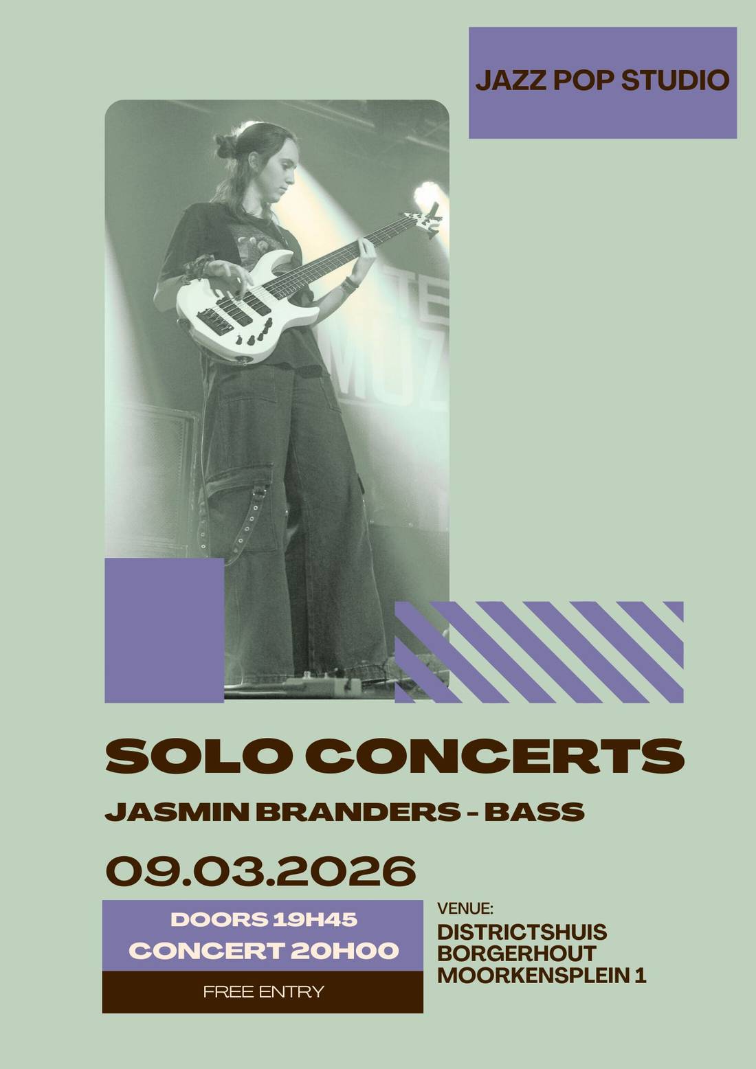 Poster for the soloconcert of Jasmin Branders